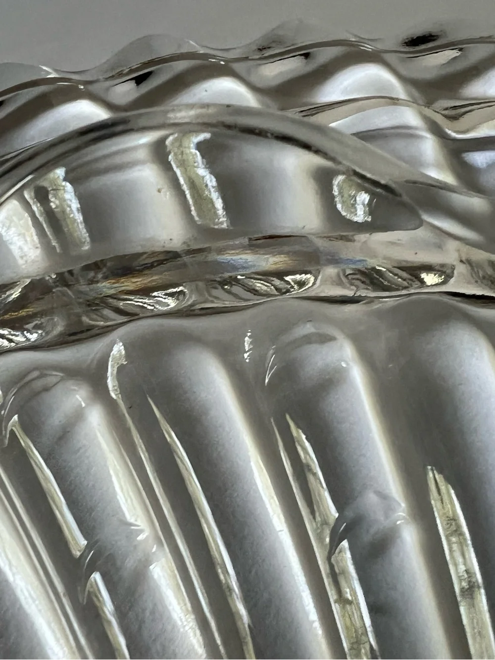 Vintage 40’s-50’s Clear Glass Footed  Cake Plate with Aluminum Metal Dome Cover